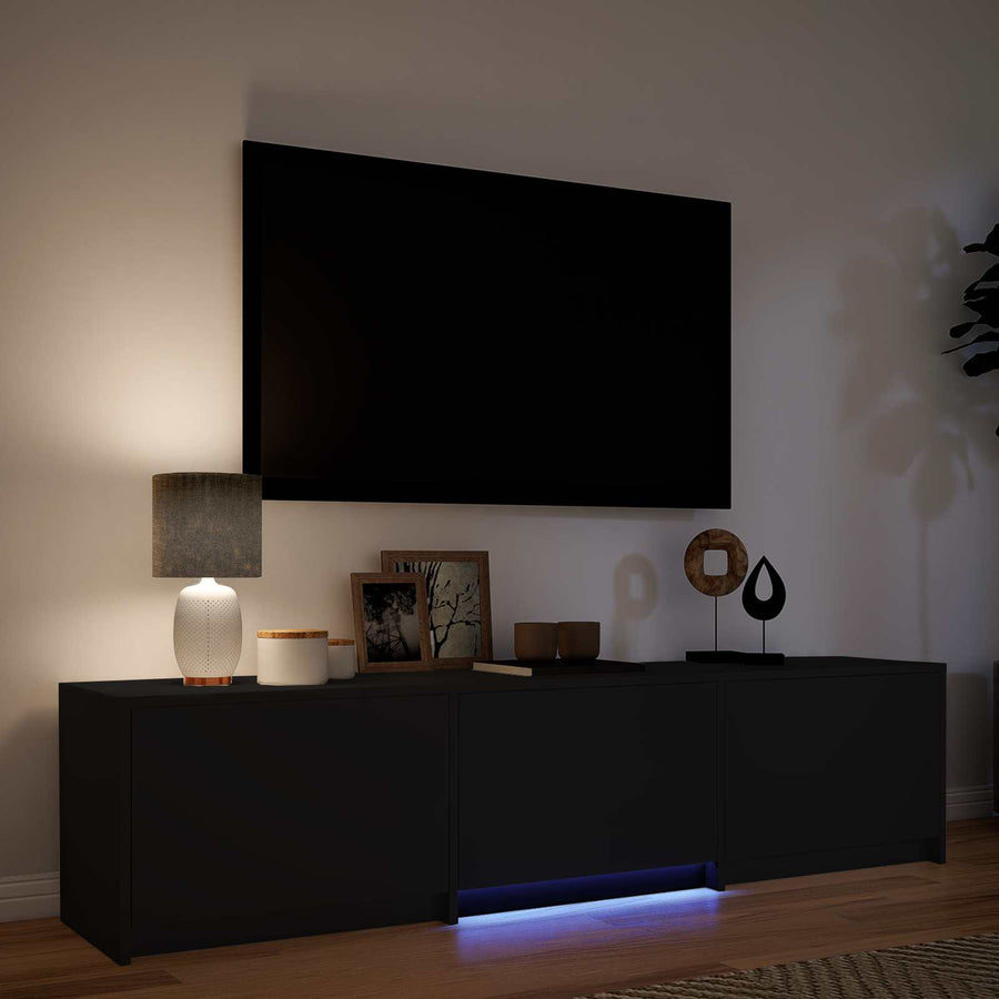 TV-kast met LED Zwart 165 x 34 x 40 cm Geconstrueerd hout