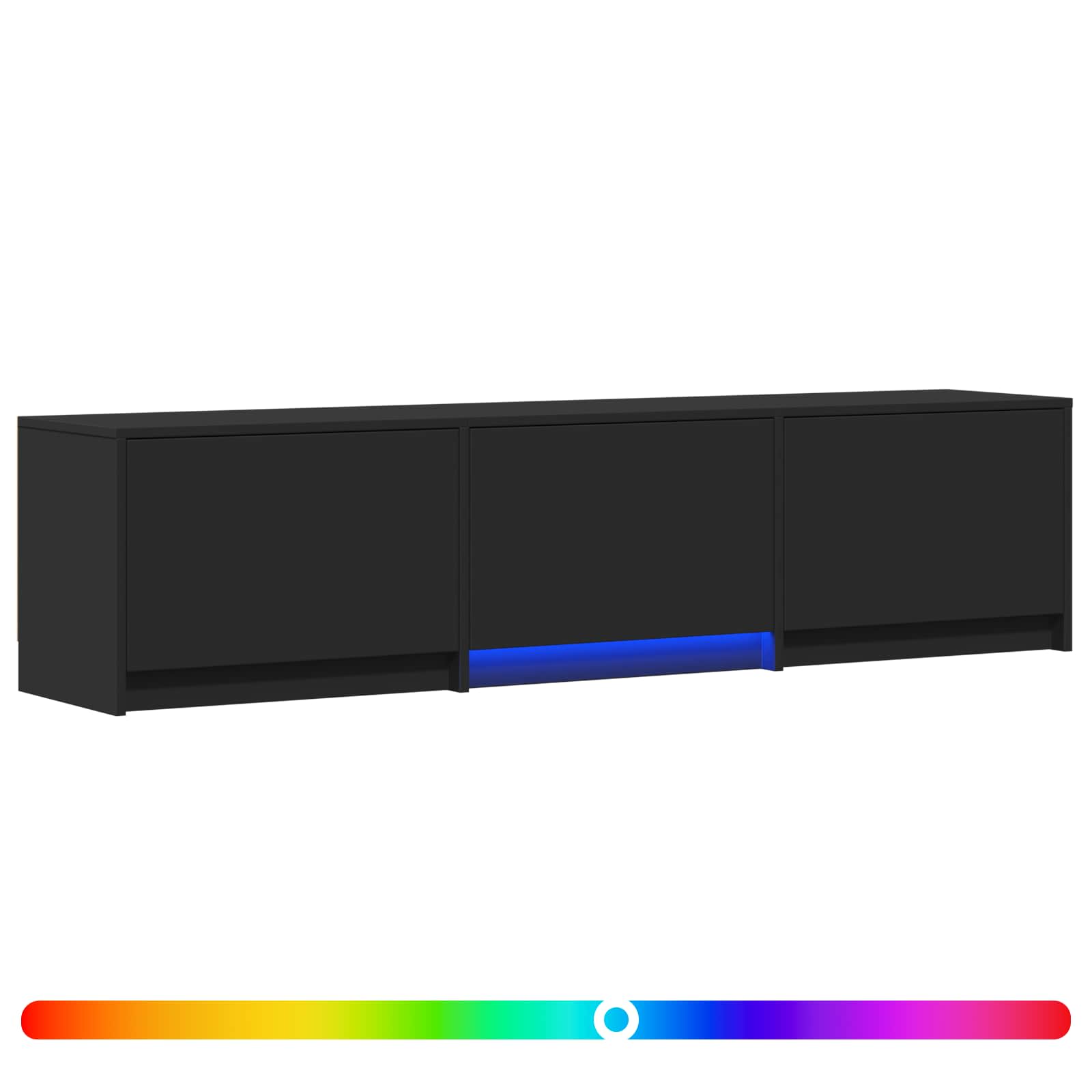 TV-kast met LED Zwart 165 x 34 x 40 cm Geconstrueerd hout