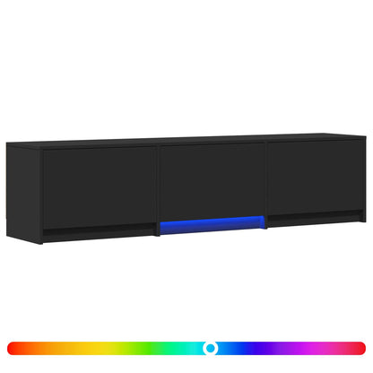 TV-kast met LED Zwart 165 x 34 x 40 cm Geconstrueerd hout