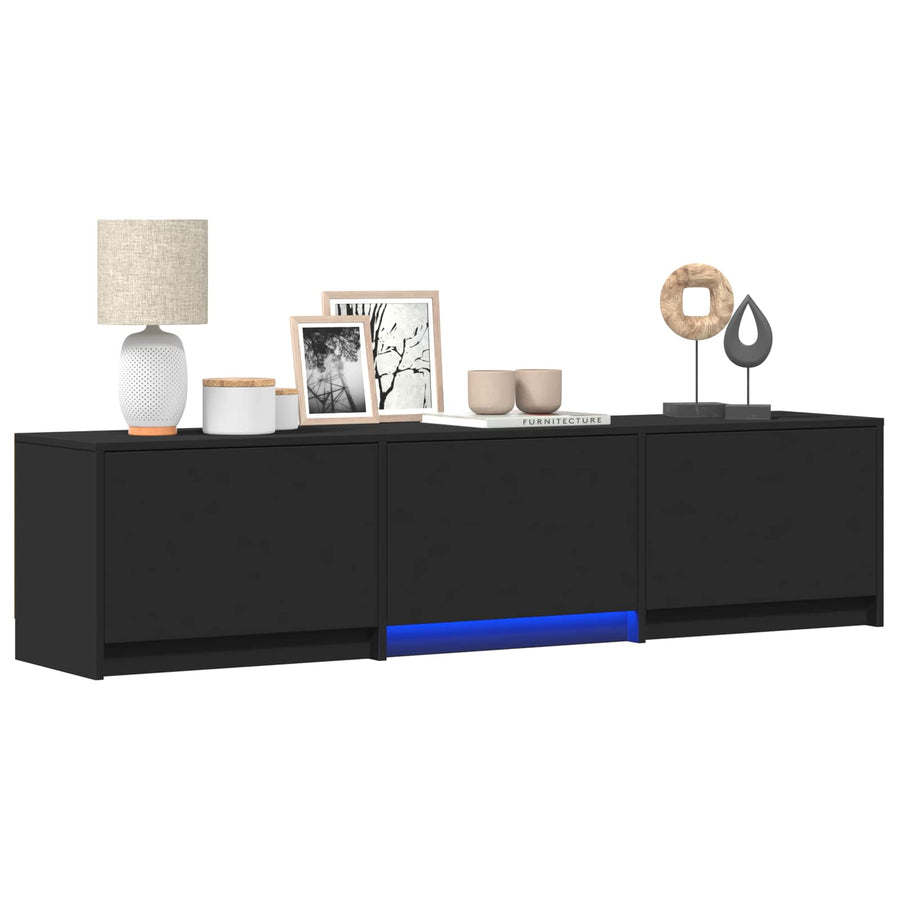 TV-kast met LED Zwart 165 x 34 x 40 cm Geconstrueerd hout