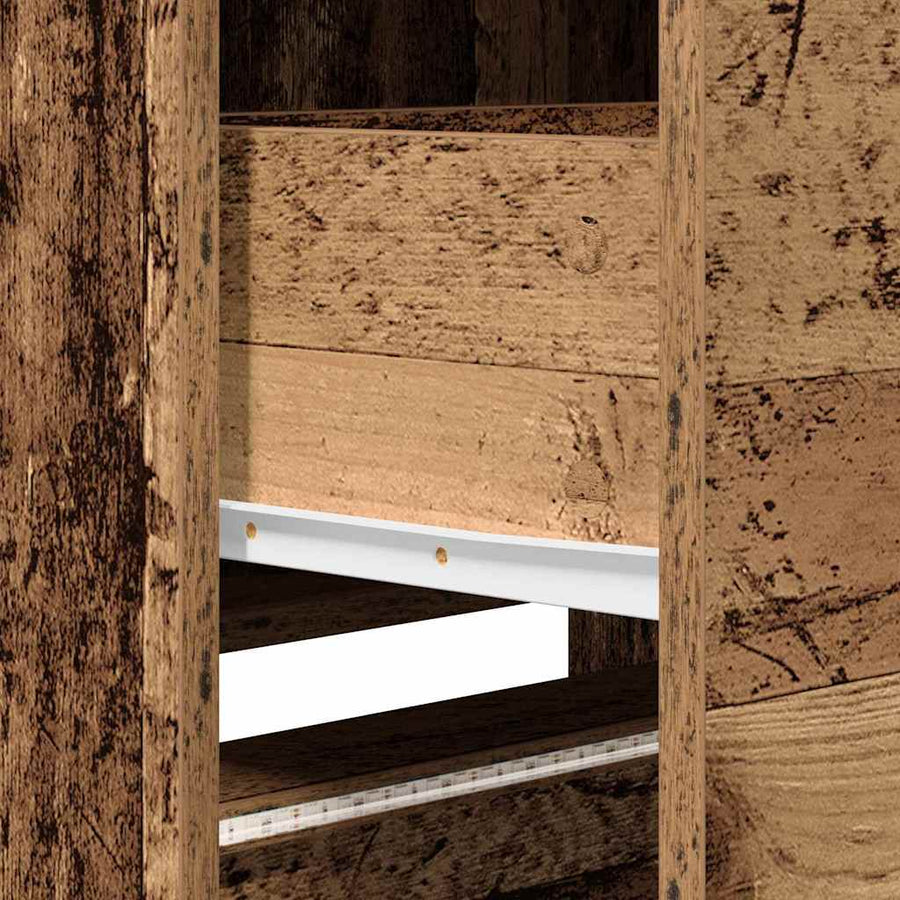 TV kast met LED's Oud Hout 162 x 34 x 40 cm Bewerkt hout