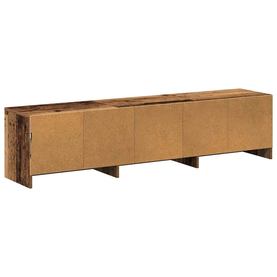 TV kast met LED's Oud Hout 162 x 34 x 40 cm Bewerkt hout