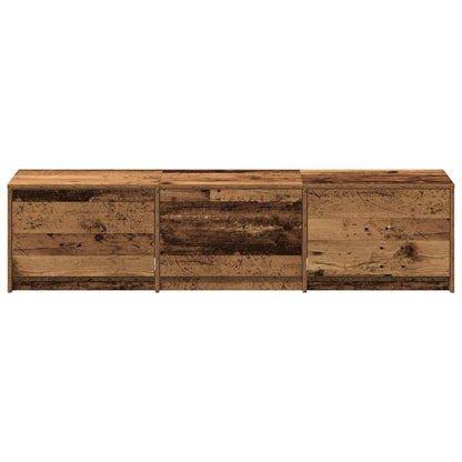 TV kast met LED's Oud Hout 162 x 34 x 40 cm Bewerkt hout