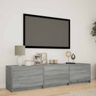 TV-kast 165x34x40 cm grijs Sonoma met LED