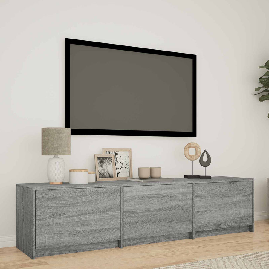 TV-kast met LED met LED met lade Grijze Sonoma 165 x 34 x 40 cm