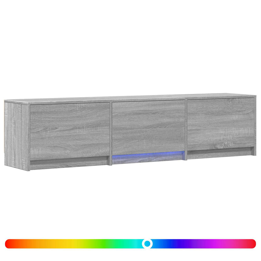 TV-kast met LED met LED met lade Grijze Sonoma 165 x 34 x 40 cm