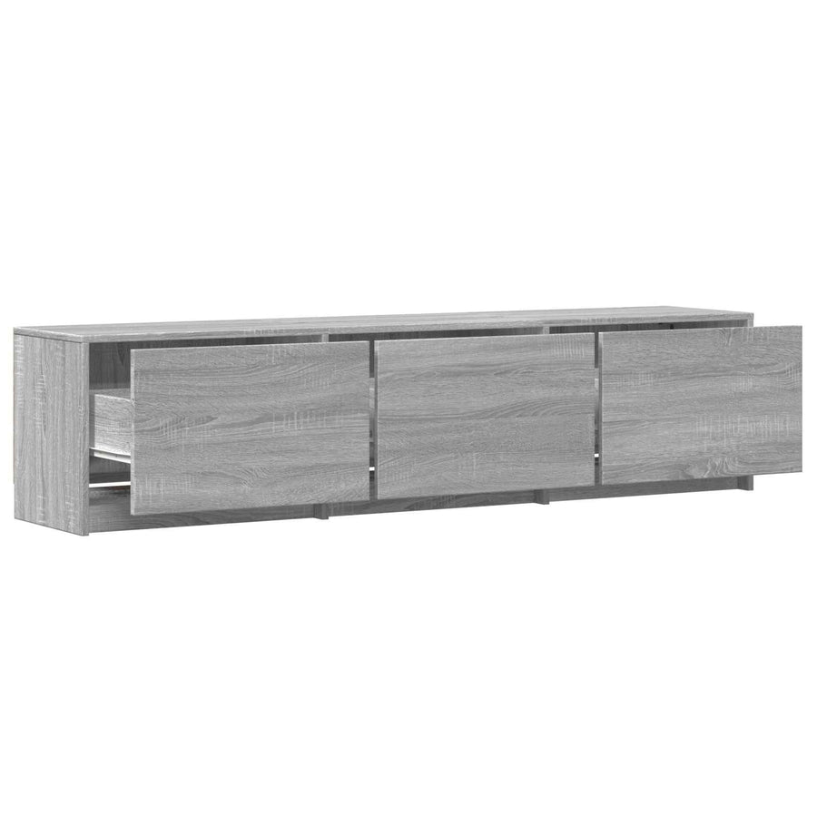 TV-kast met LED met LED met lade Grijze Sonoma 165 x 34 x 40 cm