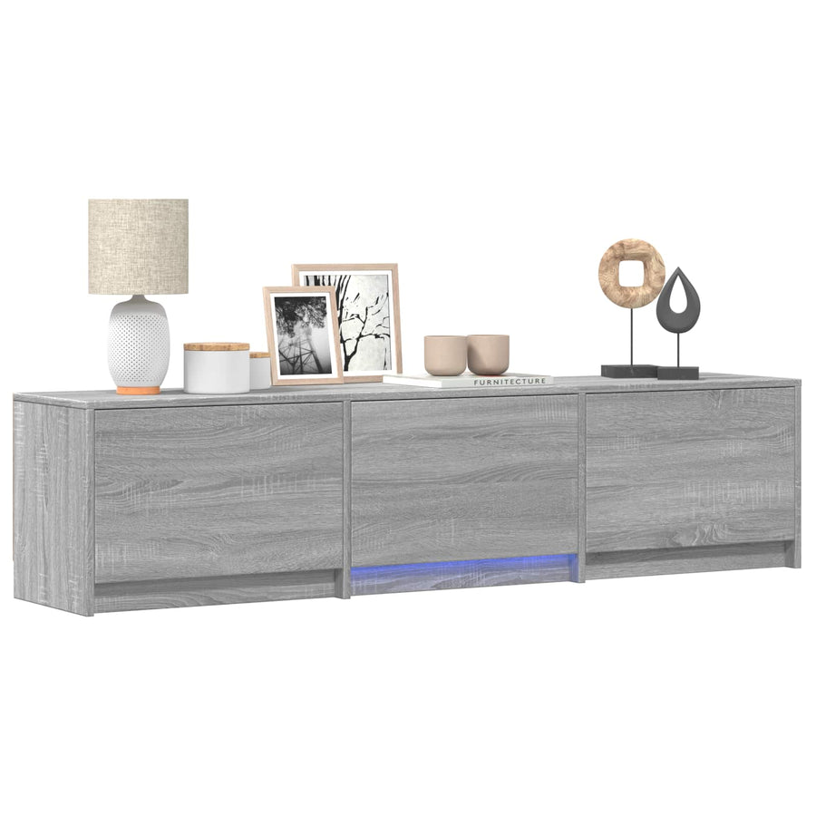 TV-kast met LED met LED met lade Grijze Sonoma 165 x 34 x 40 cm
