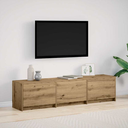 TV kast met LED's met lade Ambachtelijk eiken 162 x 34 x 40 cm