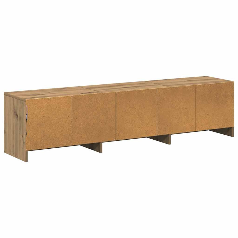 TV kast met LED's met lade Ambachtelijk eiken 162 x 34 x 40 cm