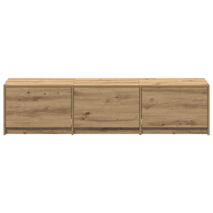 TV kast met LED's met lade Ambachtelijk eiken 162 x 34 x 40 cm