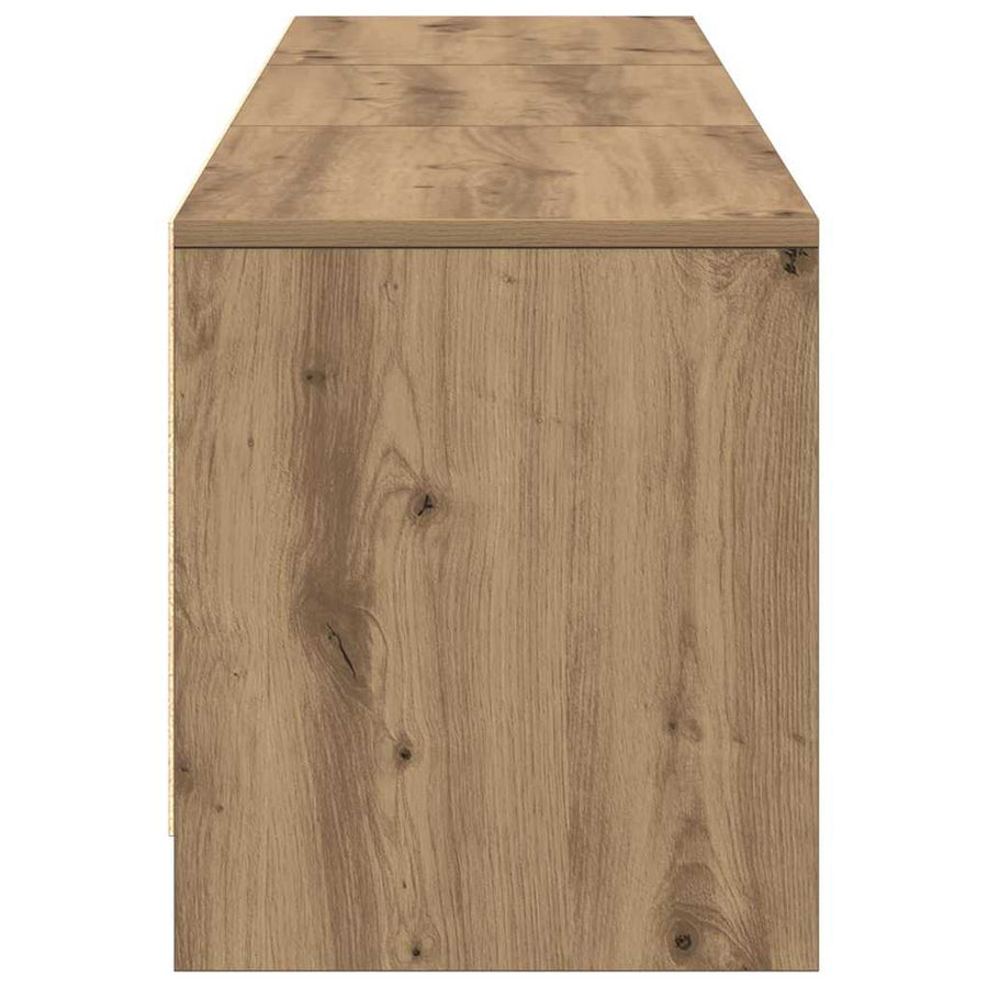 TV kast met LED's met lade Ambachtelijk eiken 162 x 34 x 40 cm