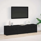 Tv-meubel 165x34x40 cm zwart eiken met LED