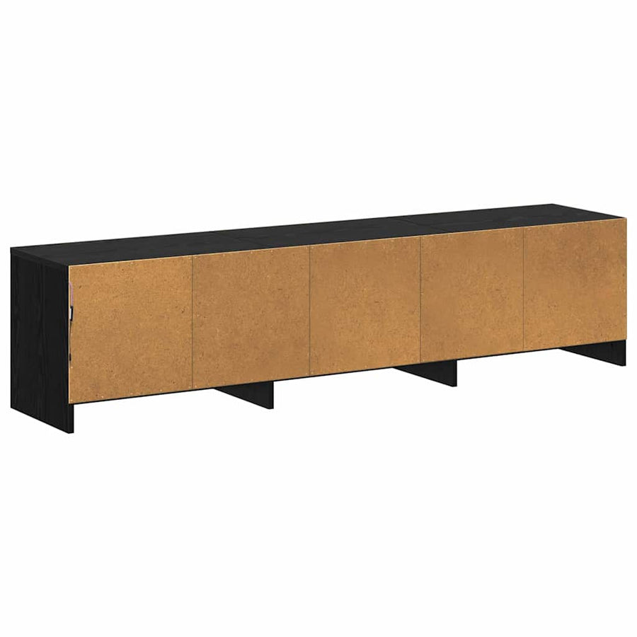 TV kast met LED's Zwart Eiken 162 x 34 x 40 cm Bewerkt hout