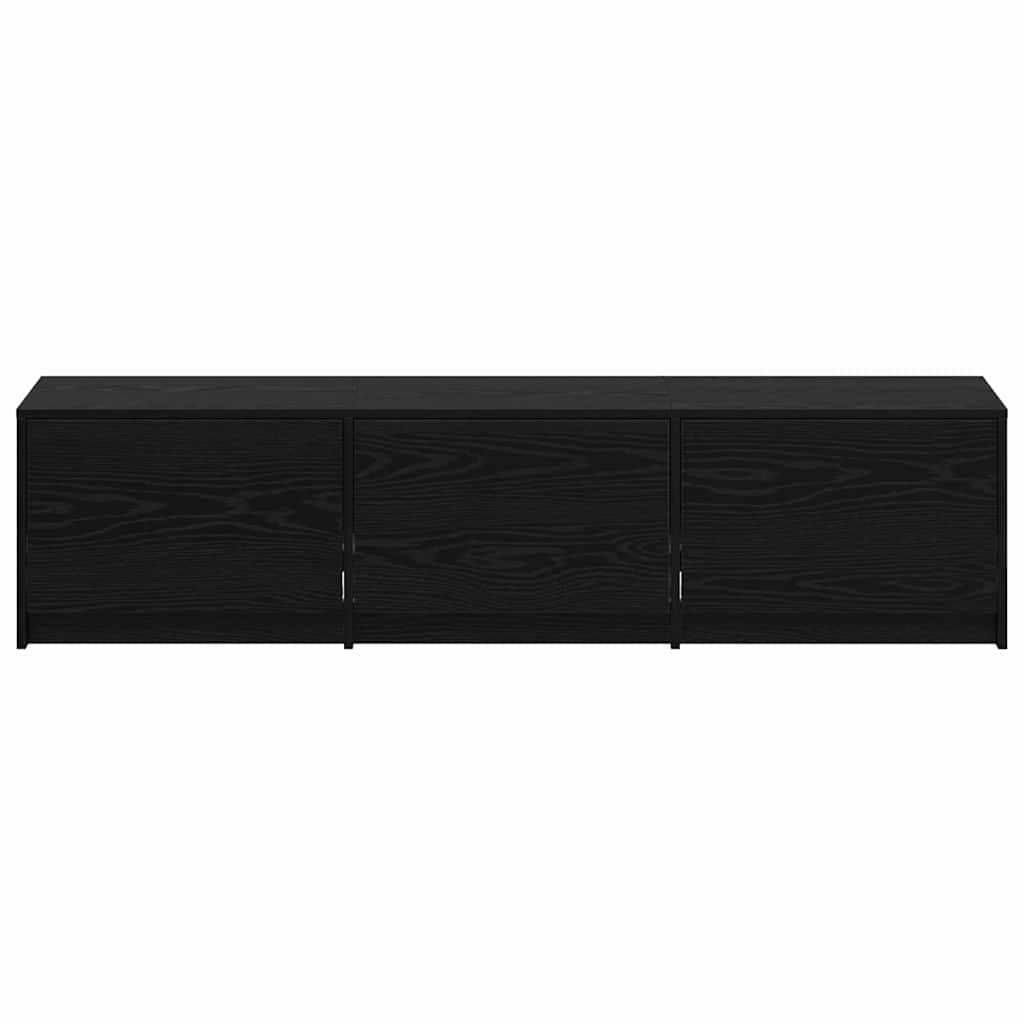 TV kast met LED's Zwart Eiken 162 x 34 x 40 cm Bewerkt hout