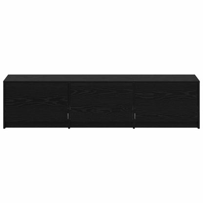 TV kast met LED's Zwart Eiken 162 x 34 x 40 cm Bewerkt hout