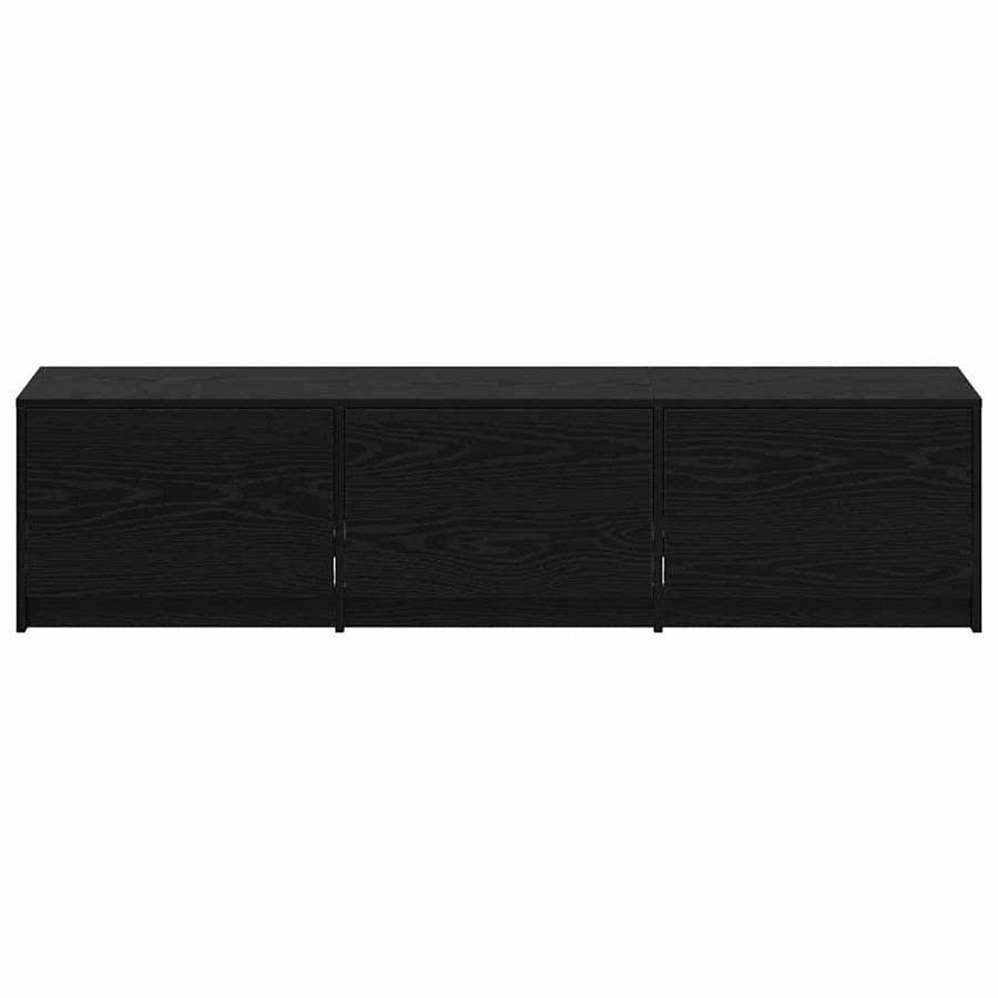 TV kast met LED's Zwart Eiken 162 x 34 x 40 cm Bewerkt hout