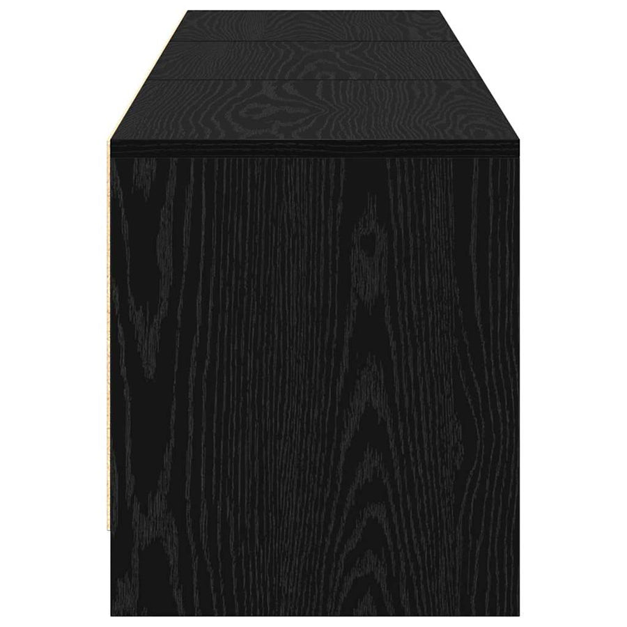TV kast met LED's Zwart Eiken 162 x 34 x 40 cm Bewerkt hout