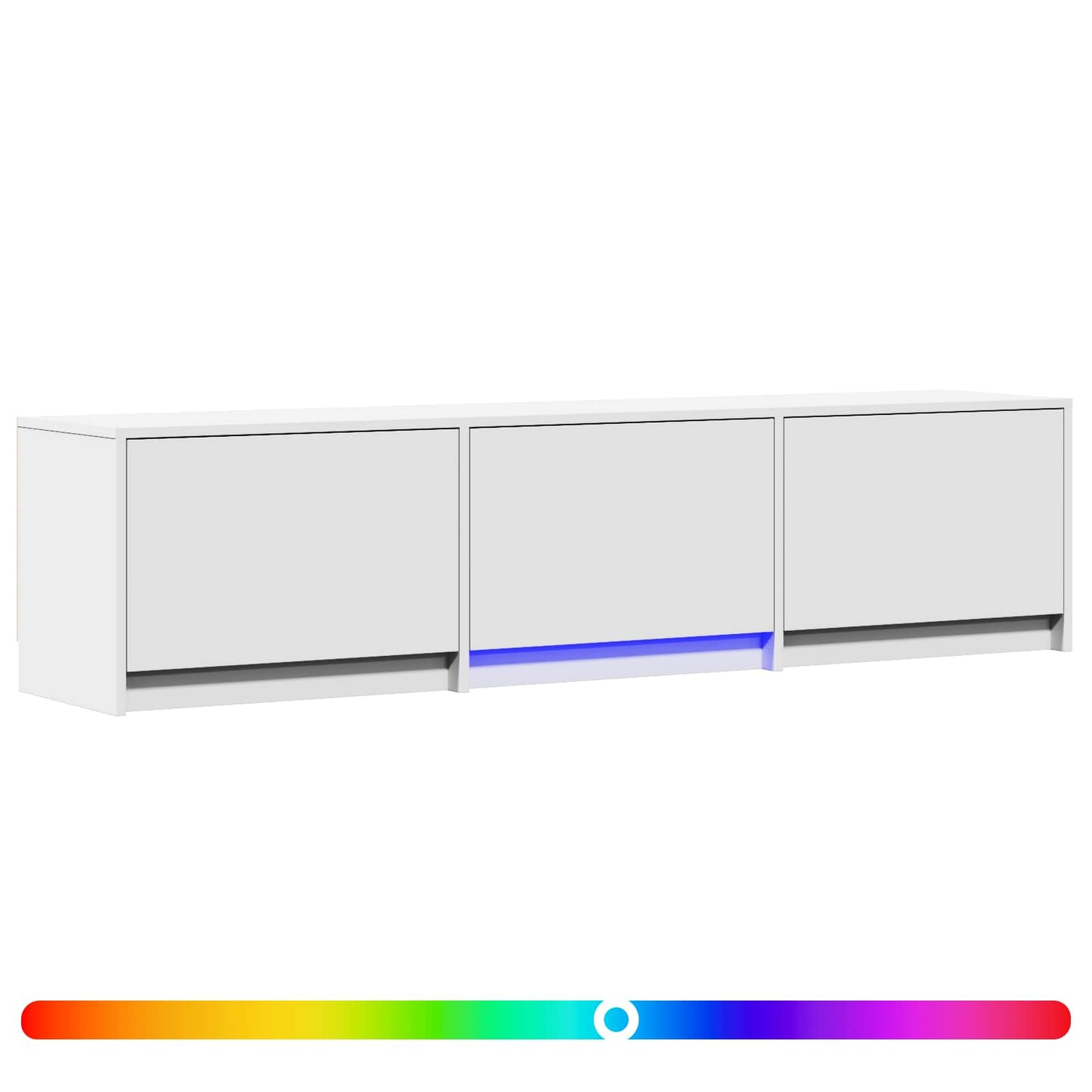 TV-kast met LED met LED Wit 165 x 34 x 40 cm Geconstrueerd hout