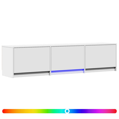 TV-kast met LED met LED Wit 165 x 34 x 40 cm Geconstrueerd hout
