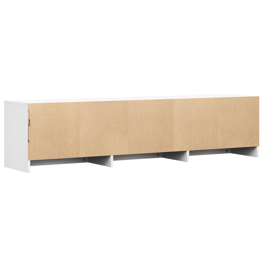 TV-kast met LED met LED Wit 165 x 34 x 40 cm Geconstrueerd hout