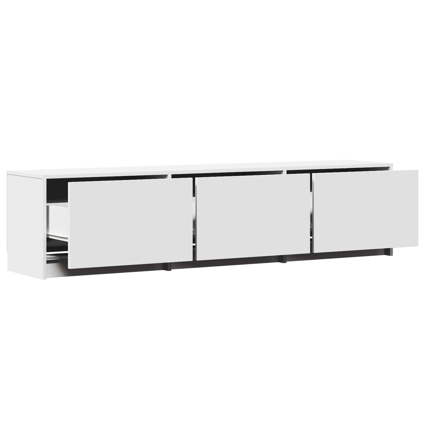 TV-kast met LED met LED Wit 165 x 34 x 40 cm Geconstrueerd hout