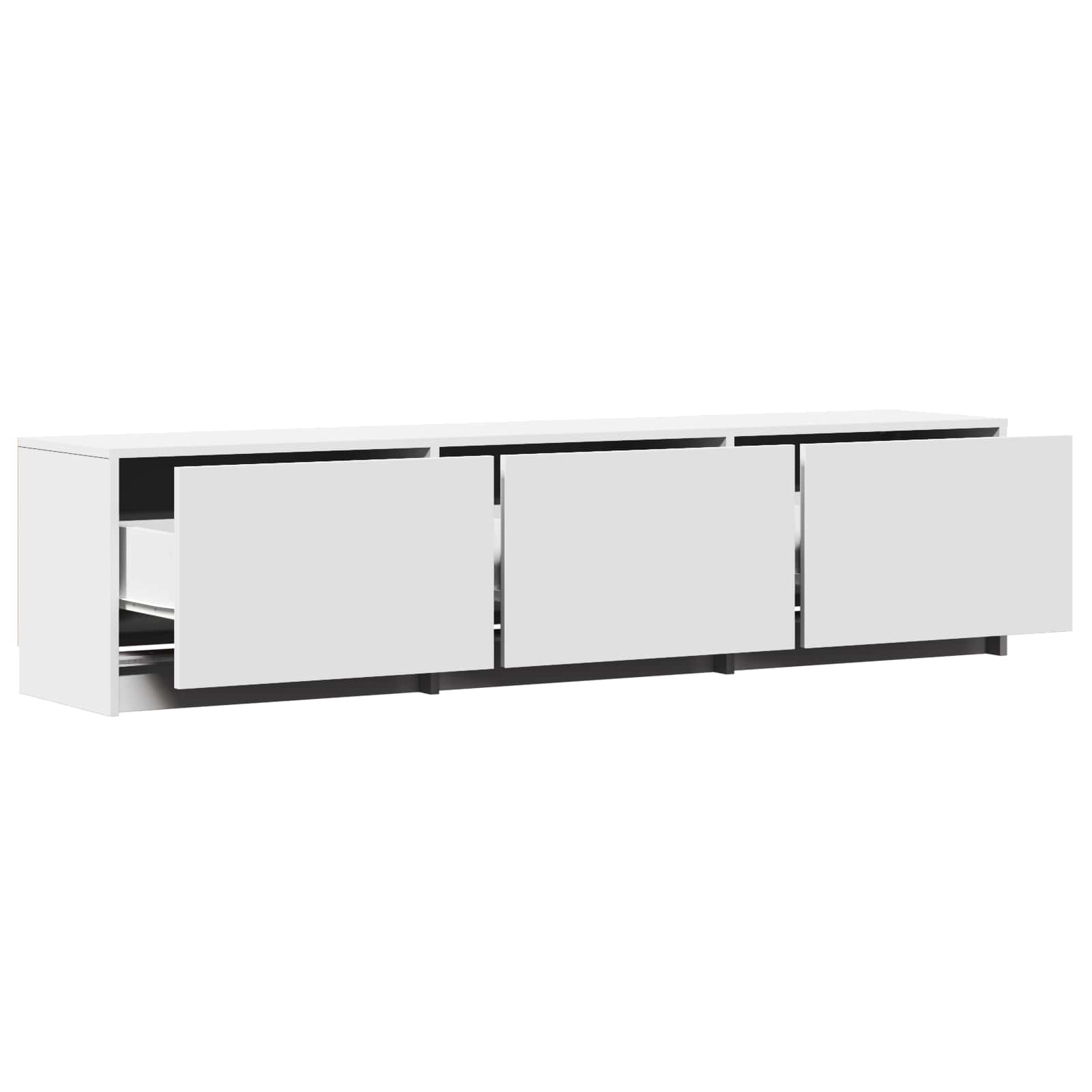 TV-kast met LED met LED Wit 165 x 34 x 40 cm Geconstrueerd hout