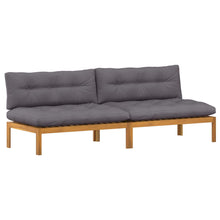 Midden Sofaset 2 Stuk Natuurlijk en Donkergrijs Acaciahout