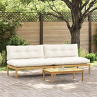 Mid Sofa Light Acacia and Cream White 240 x 80 x 82 cm