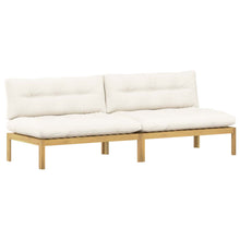 Midden Sofaset Licht Acacia en Crème Wit 240 x 80 x 82 cm