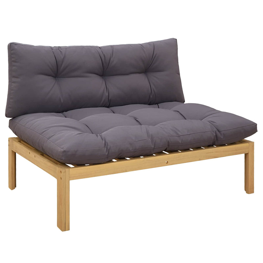 Midden Sofaset Licht Acacia en Donker Grijs 240 x 80 x 82 cm