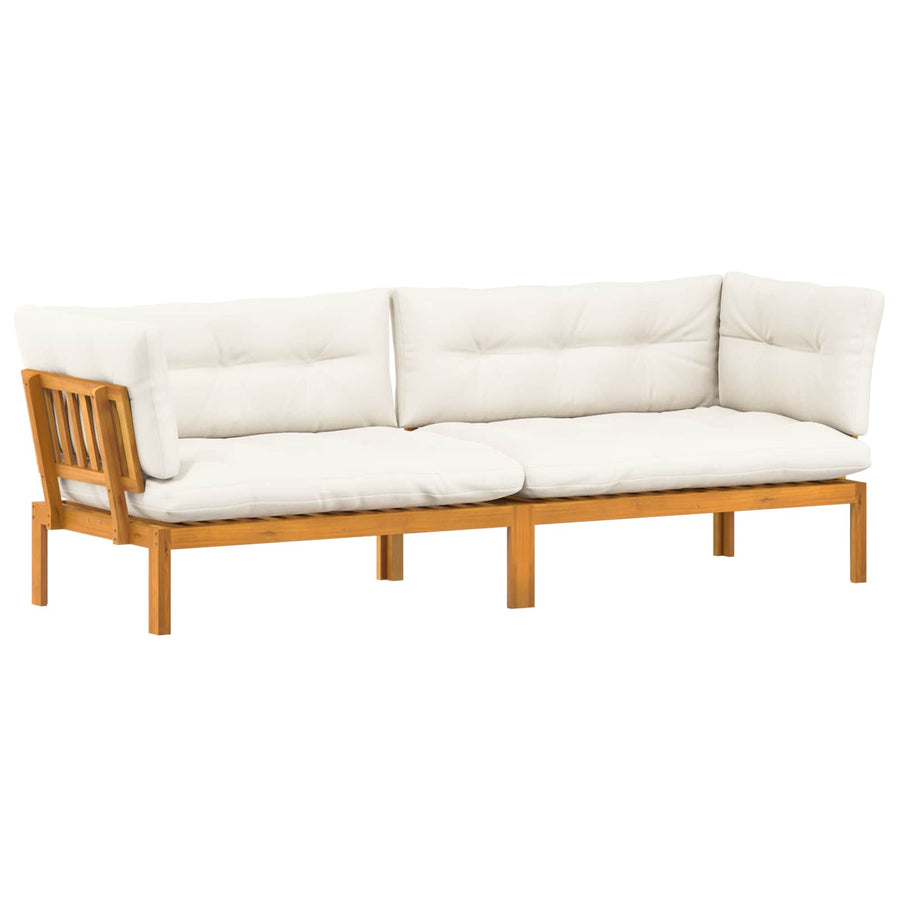 Garden Pallet Sofa Units 2 Stuk Natuurlijk en Crème Wit