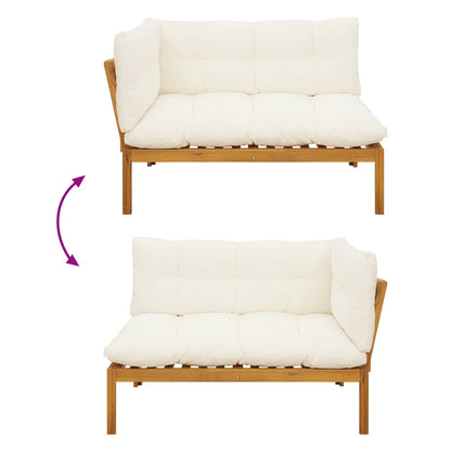 Garden Pallet Sofa Units 2 Stuk Natuurlijk en Crème Wit