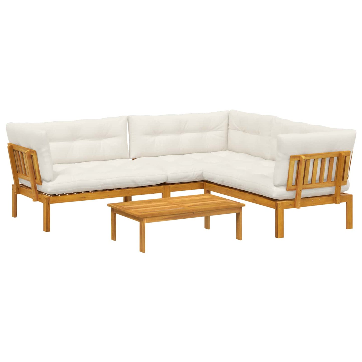 4 Stuk Garden Pallet Sofa Units Massief Acaciahout Naturel