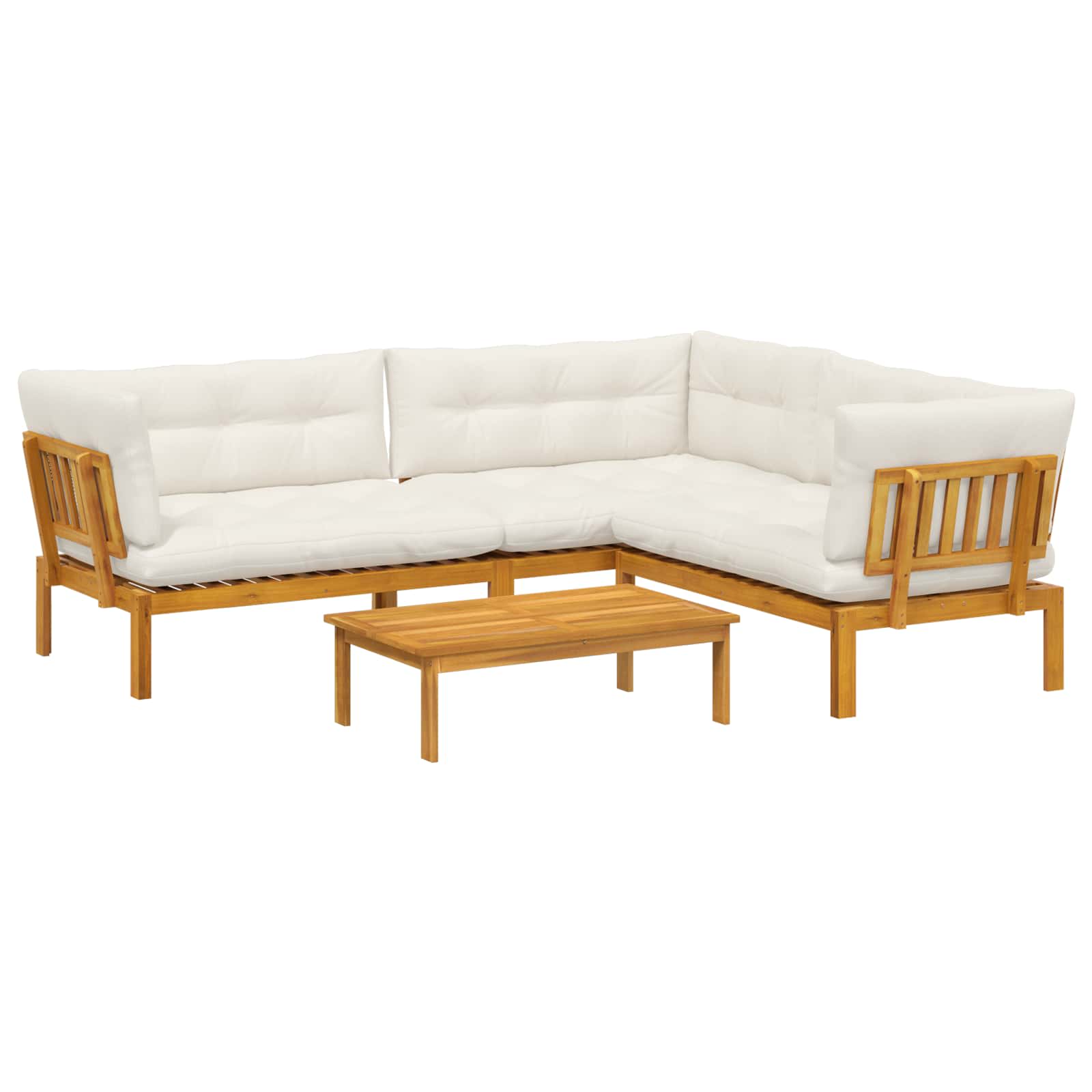 4 Stuk Garden Pallet Sofa Units Massief Acaciahout Naturel