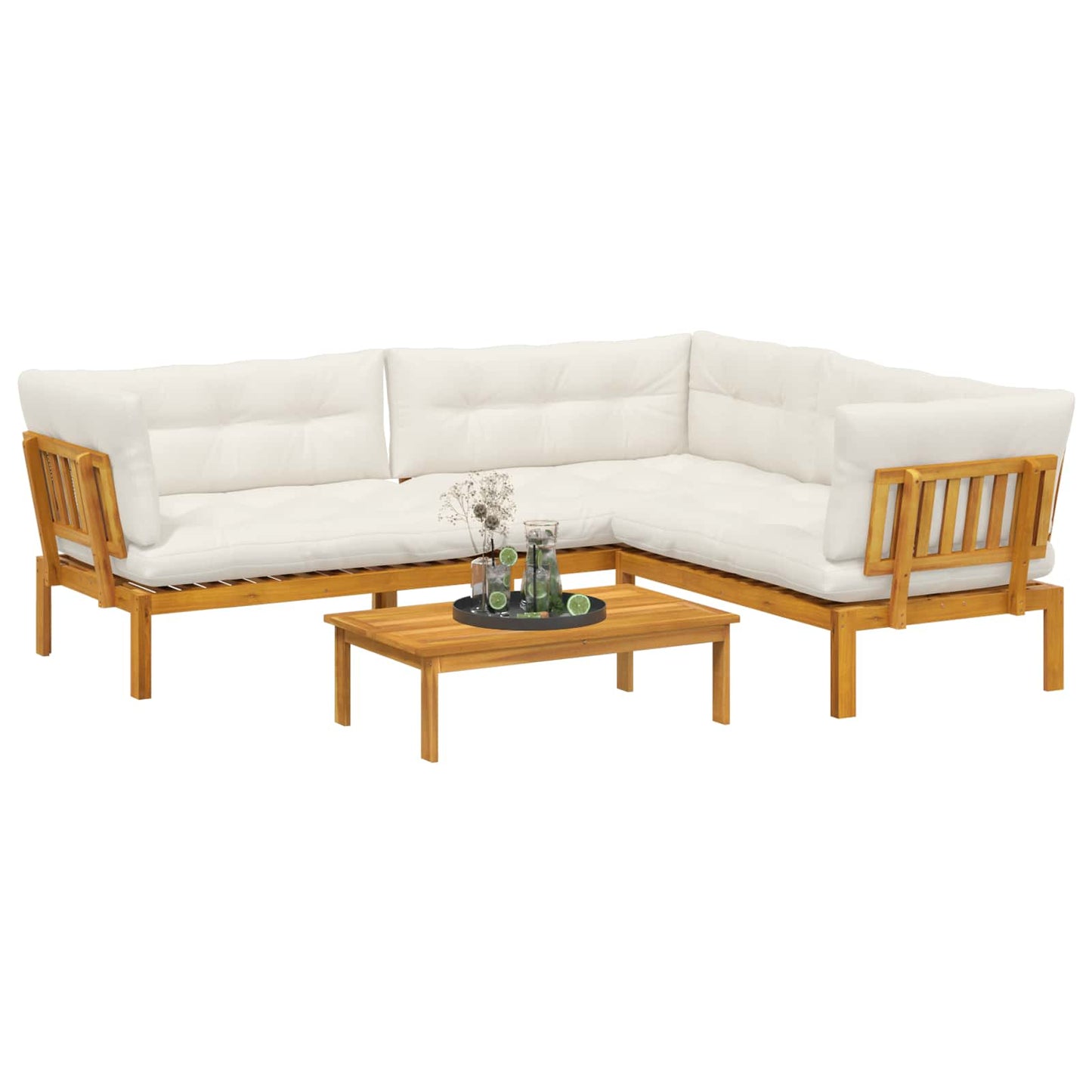 4 Stuk Garden Pallet Sofa Units Massief Acaciahout Naturel