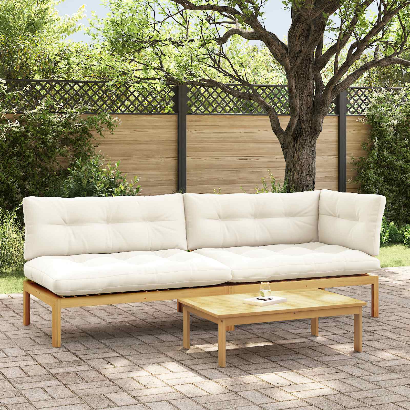 3 Stuk Garden Pallet Sofa Units Massief Acaciahout Licht Bruin