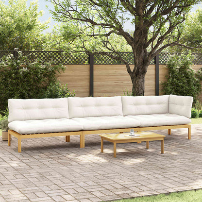 4 Stuk Garden Pallet Sofa Units Massief Acaciahout Licht Bruin