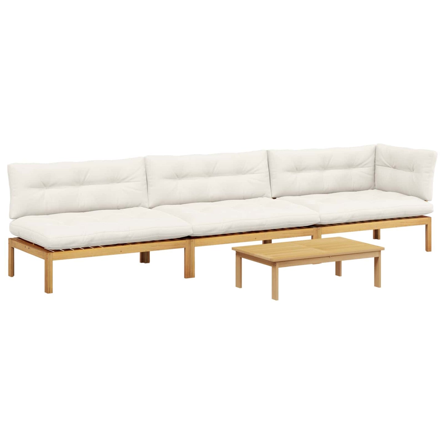 4 Stuk Garden Pallet Sofa Units Massief Acaciahout Licht Bruin