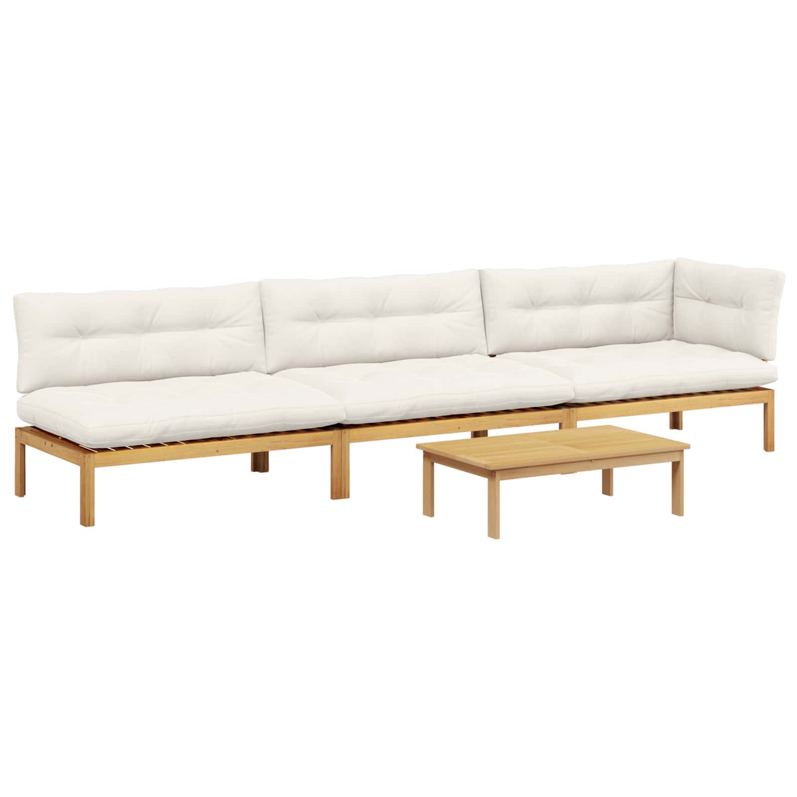4 Stuk Garden Pallet Sofa Units Massief Acaciahout Licht Bruin