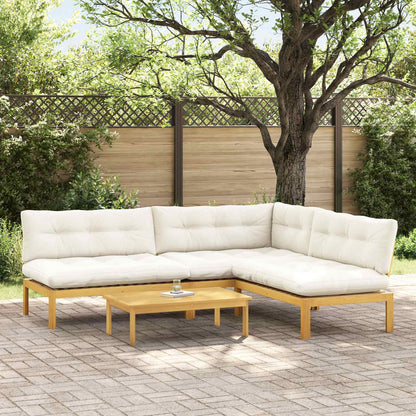 4 Stuk Garden Pallet Sofa Units Massief Acaciahout Licht Bruin
