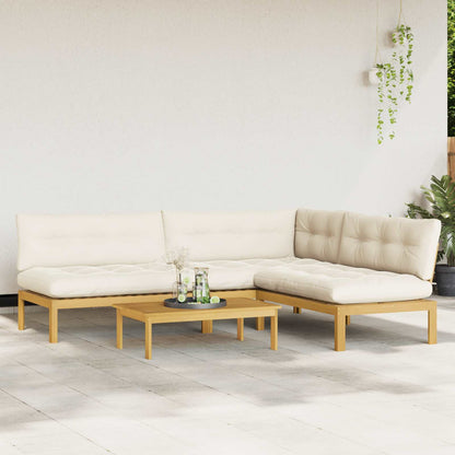 4 Stuk Garden Pallet Sofa Units Massief Acaciahout Licht Bruin