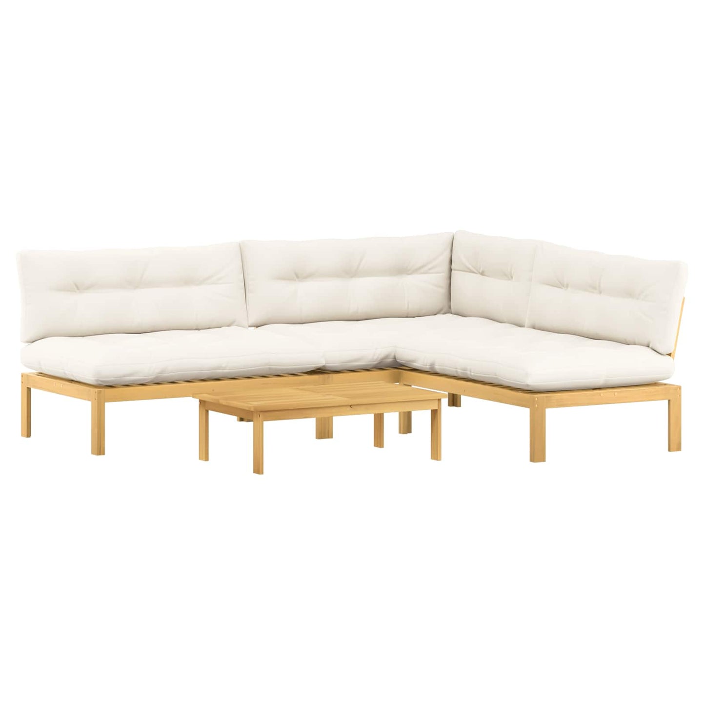 4 Stuk Garden Pallet Sofa Units Massief Acaciahout Licht Bruin