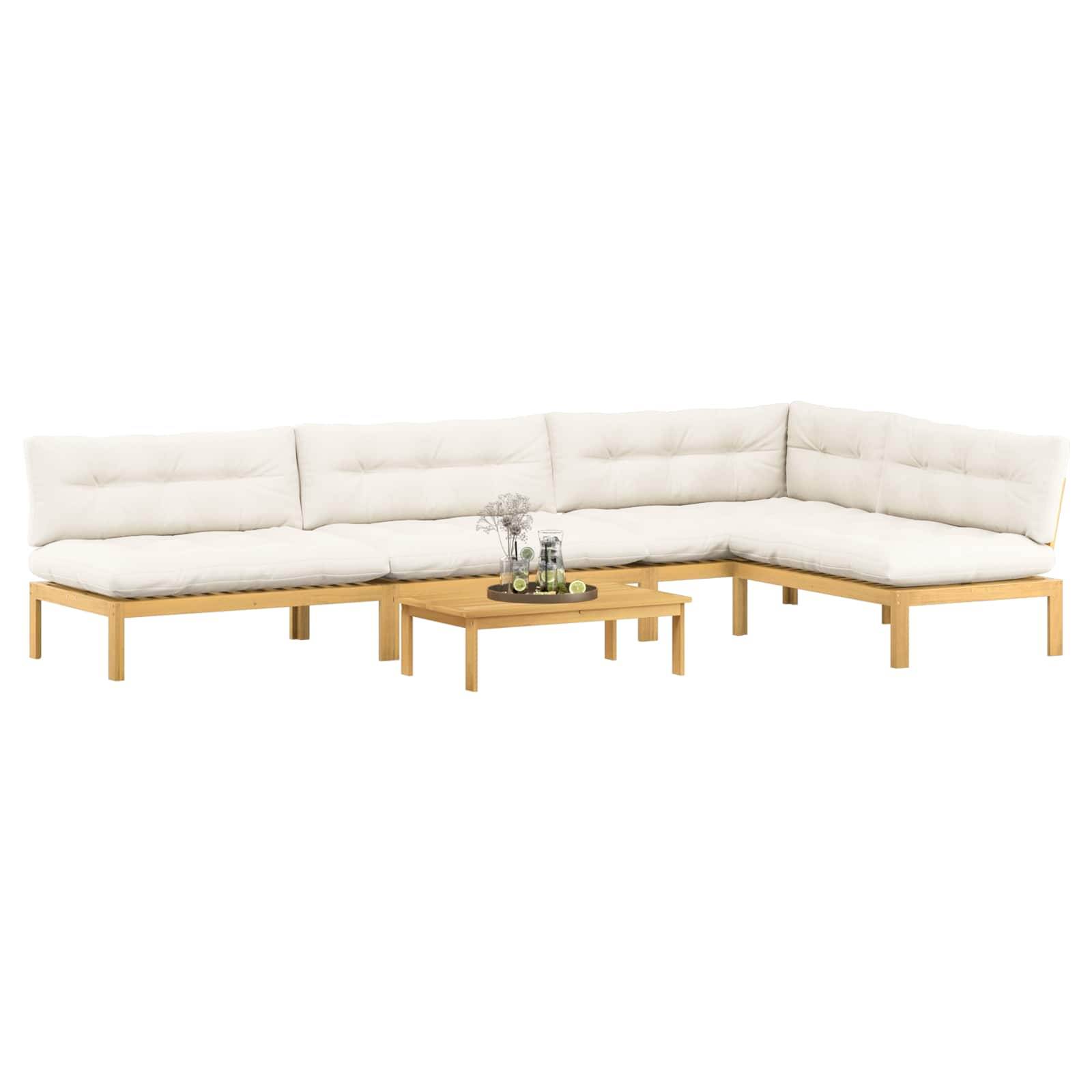 5 Stuk Garden Pallet Sofa Units Massief Acaciahout Licht Bruin