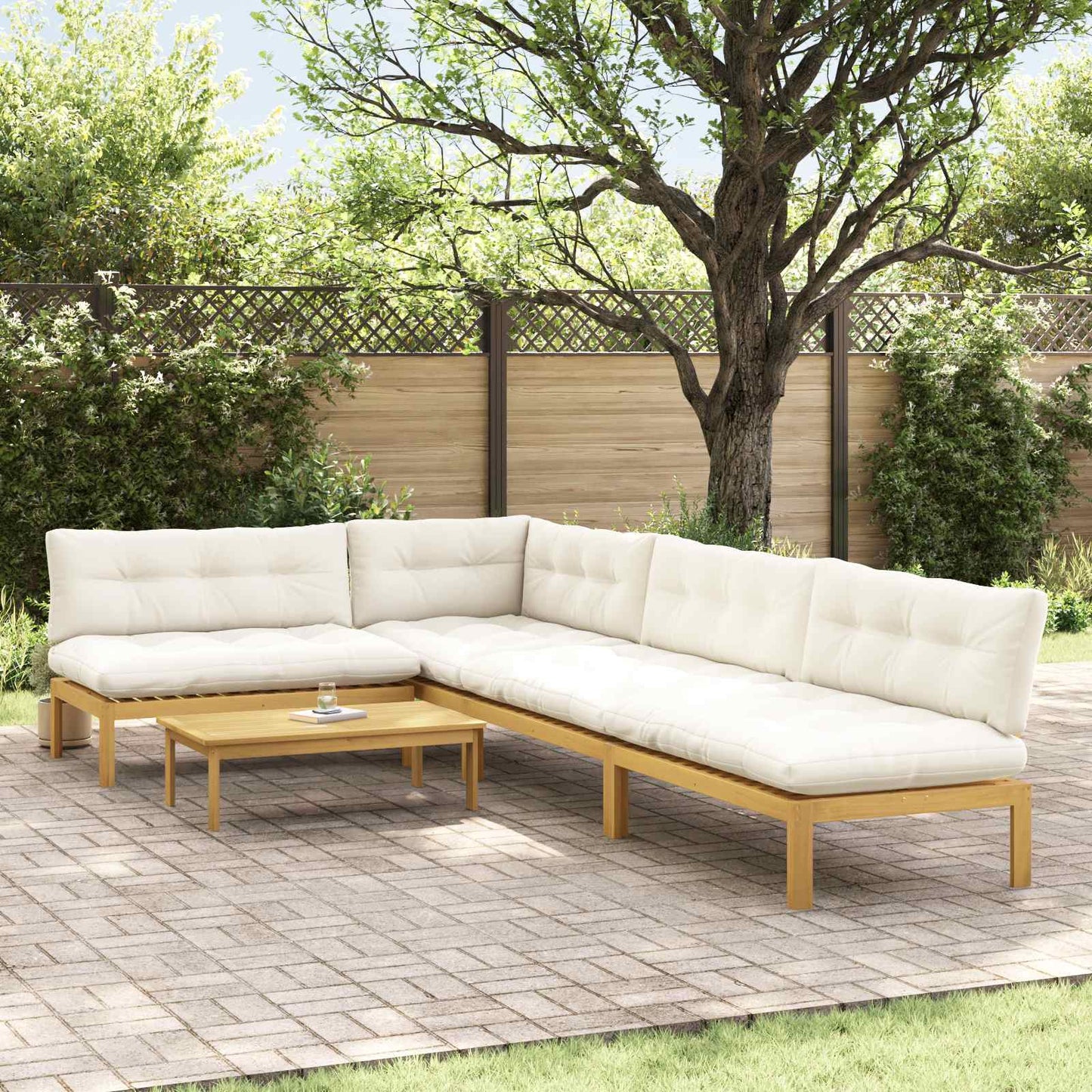 5 Stuk Garden Pallet Sofa Units Massief Acaciahout Licht Bruin