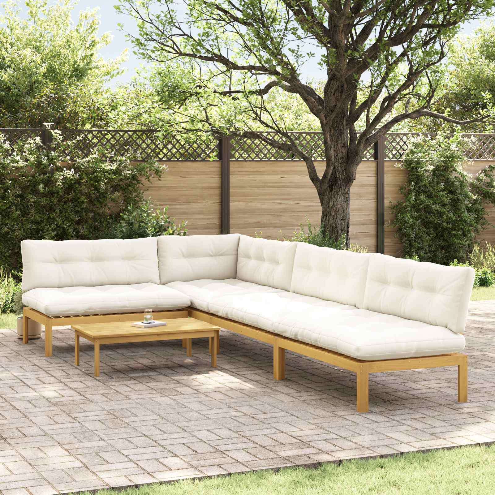 5 Stuk Garden Pallet Sofa Units Massief Acaciahout Licht Bruin