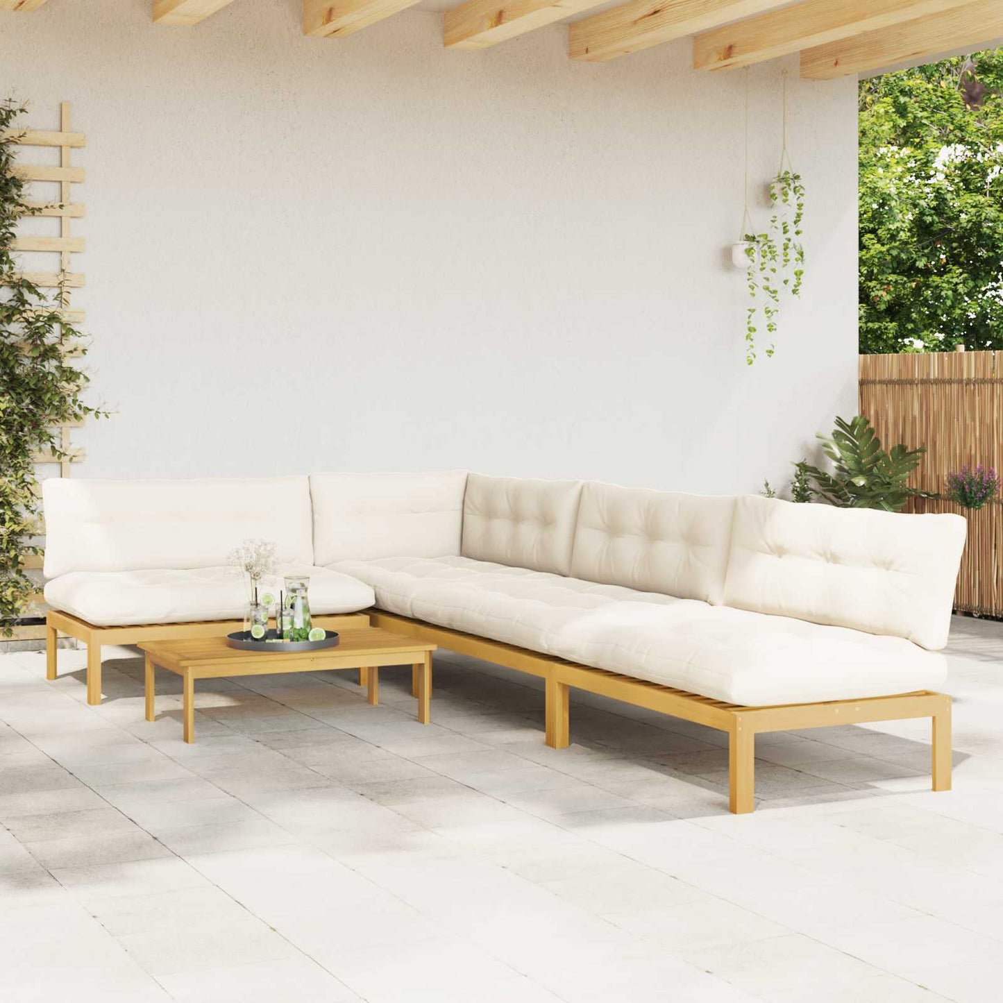 5 Stuk Garden Pallet Sofa Units Massief Acaciahout Licht Bruin