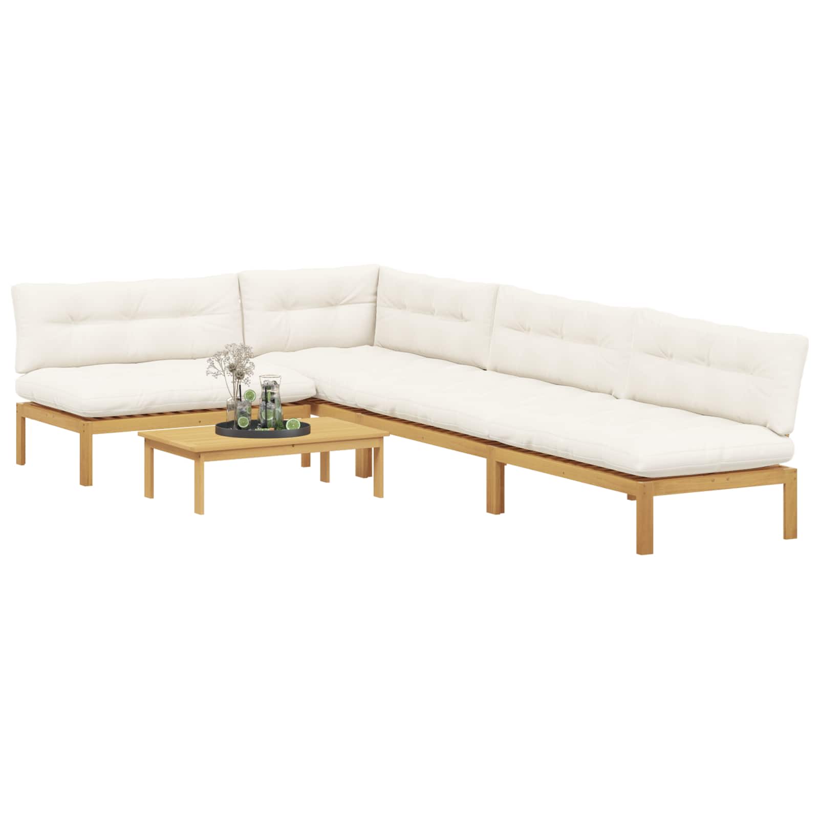 5 Stuk Garden Pallet Sofa Units Massief Acaciahout Licht Bruin
