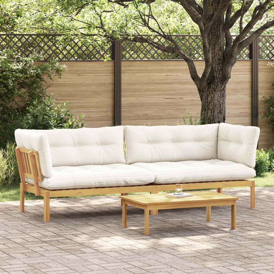 Garden Pallet Sofa Units 2 Stuk Lichtbruin en Crème Wit