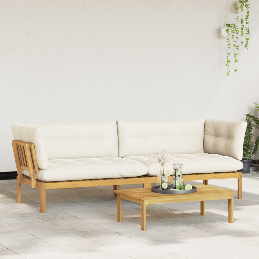 Garden Pallet Sofa Units 2 Stuk Lichtbruin en Crème Wit